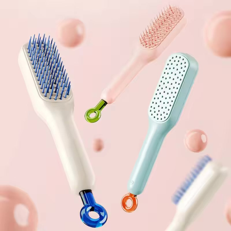 Self-Cleaning Magic Hair Brush – One-Click Telescopic Comb (Random Color)